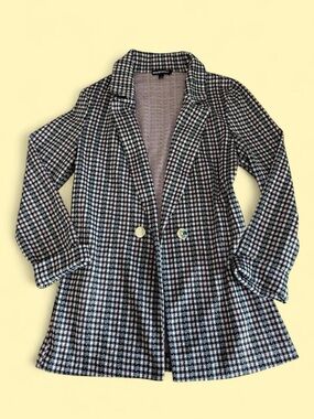 Wearever Grey Black & White Houndstooth Blazer Jacket